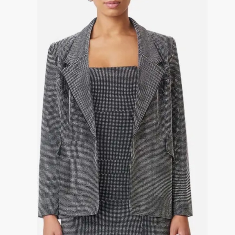 Elliatt Maia Stud Blazer Black Sequin Rhinestone Premium Designer Oversized Smal